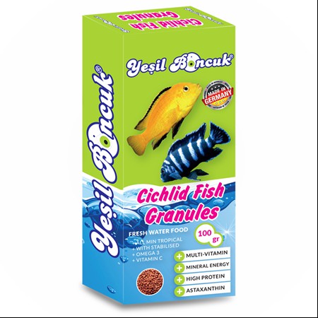Yeşil boncuk Cichild fish granules