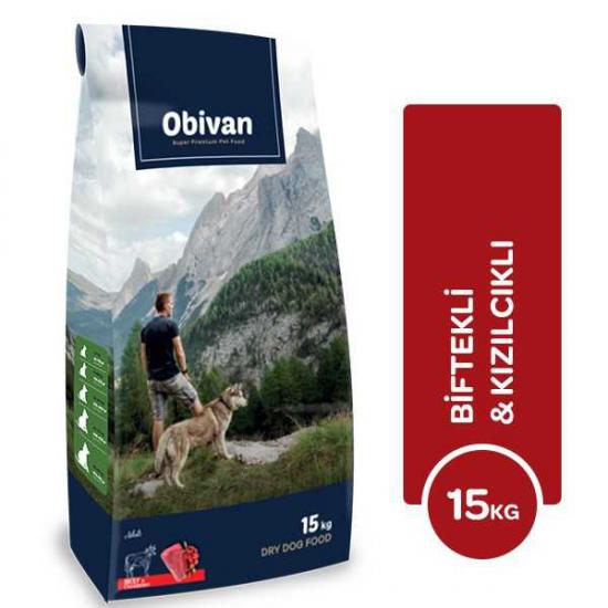 Obivan Biftekli & Kızılcıklı Köpek Maması 15 KG